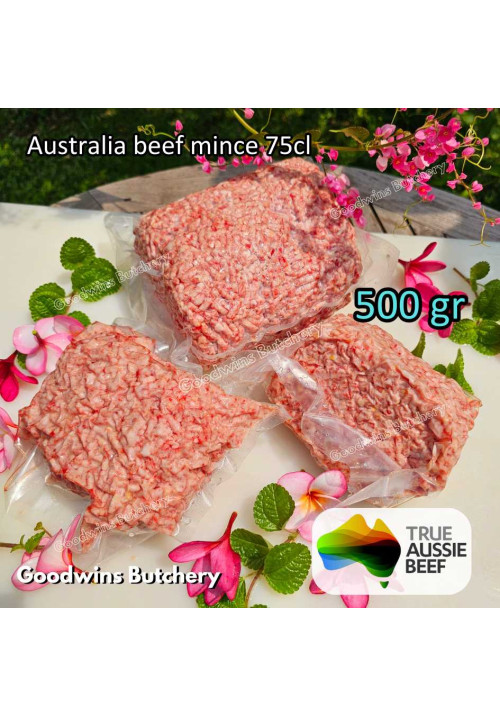 Australia beef mince plain 75CL daging sapi giling frozen price/pack 500gr